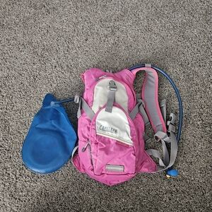 CamelBak Mini M.U.L.E. Kids Hydration Backpack Pink Gray w/ Bladder